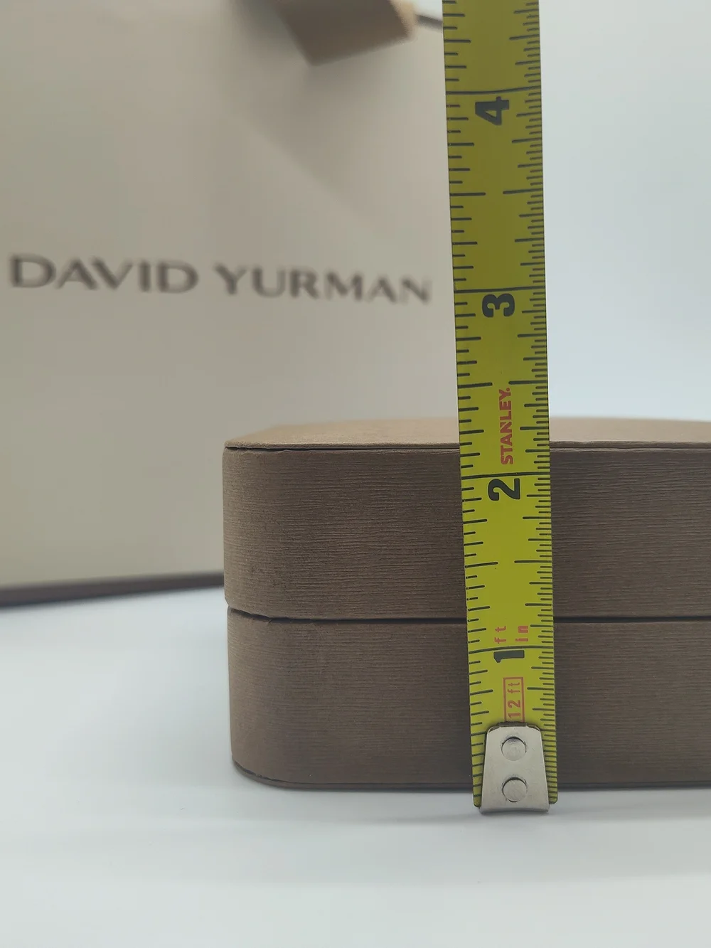 DAVID YURMAN Jewelry Gift Box Shopping Bag Ribbon Set Brown Ivory Packaging EUC